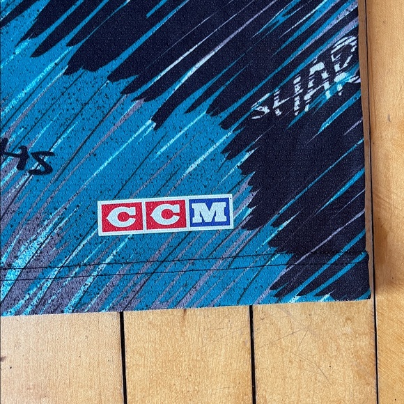 1990s San Jose Sharks "Fanimation" All-Over Print Hockey Jersey - Picture 9 of 11